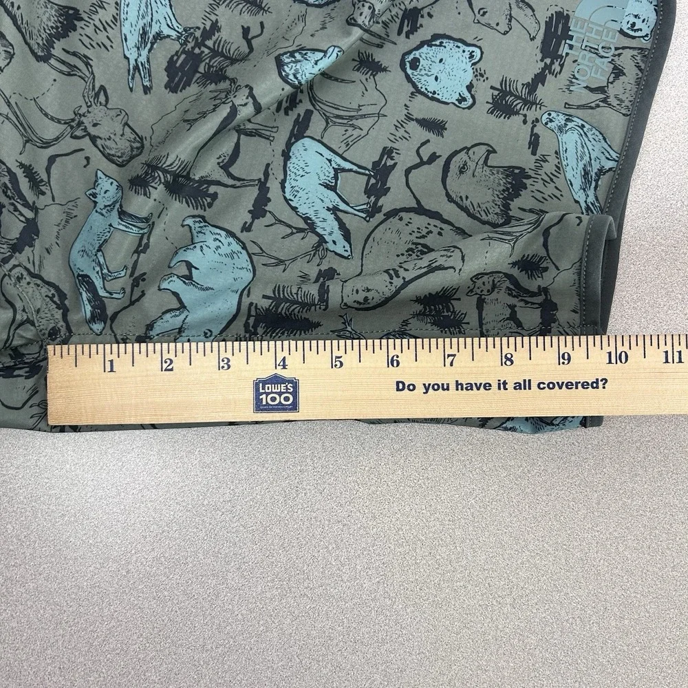 The North Face‎ Gray Blue Bear Animal Theme Board Shorts Swim Trunks Men 32